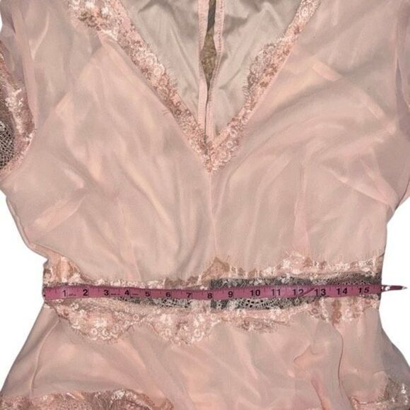 Vintage Inspired Long Pink Layered V Neck Half Sleeves Maxi Dress Women size XL - Picture 14 of 15